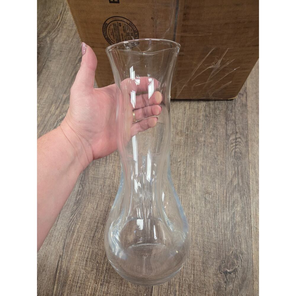 Polish Clear Glass Doughnut Donut Hole Pitcher Decanter Hand Blown Poland - Picture 7 of 10